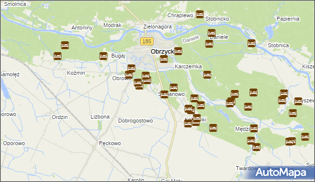 mapa Słopanowo, Słopanowo na mapie Targeo