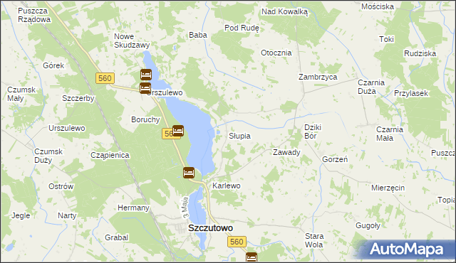 mapa Słupia gmina Szczutowo, Słupia gmina Szczutowo na mapie Targeo