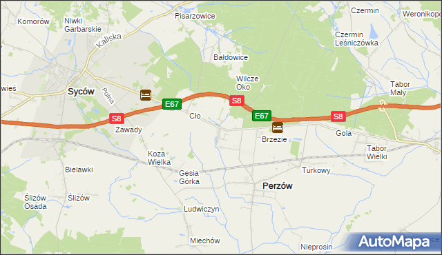 mapa Słupia pod Bralinem, Słupia pod Bralinem na mapie Targeo