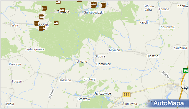 mapa Słupice gmina Łagiewniki, Słupice gmina Łagiewniki na mapie Targeo