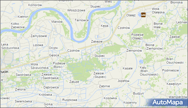 mapa Słupiec gmina Szczucin, Słupiec gmina Szczucin na mapie Targeo