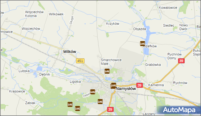 mapa Smarchowice Małe, Smarchowice Małe na mapie Targeo