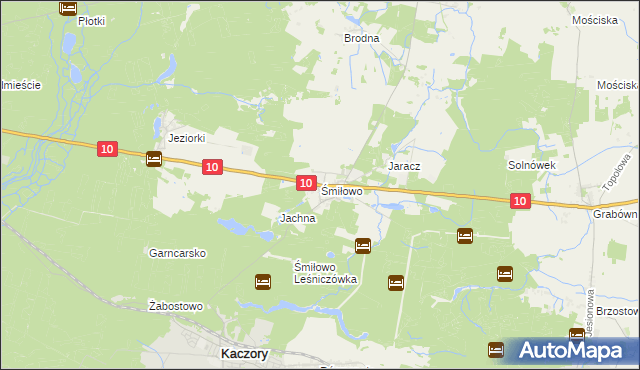 mapa Śmiłowo gmina Kaczory, Śmiłowo gmina Kaczory na mapie Targeo