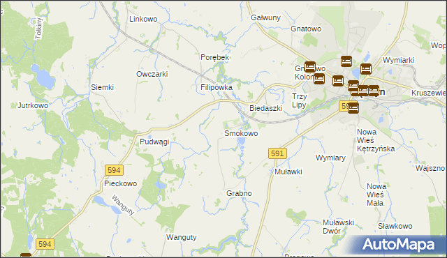 mapa Smokowo gmina Kętrzyn, Smokowo gmina Kętrzyn na mapie Targeo