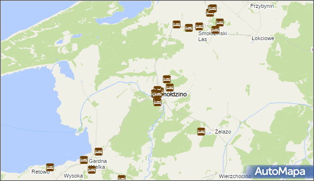 mapa Smołdzino powiat słupski, Smołdzino powiat słupski na mapie Targeo