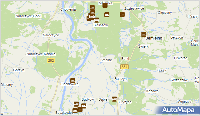 mapa Smolne gmina Jemielno, Smolne gmina Jemielno na mapie Targeo