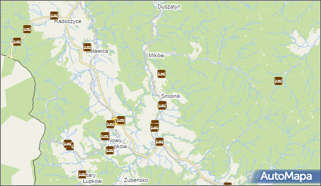 mapa Smolnik gmina Komańcza, Smolnik gmina Komańcza na mapie Targeo