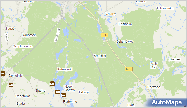 mapa Smolniki gmina Iława, Smolniki gmina Iława na mapie Targeo