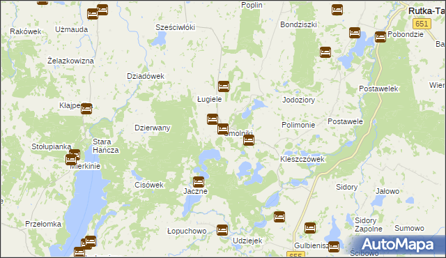 mapa Smolniki gmina Rutka-Tartak, Smolniki gmina Rutka-Tartak na mapie Targeo