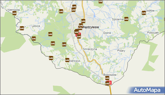 mapa Smreczyna, Smreczyna na mapie Targeo