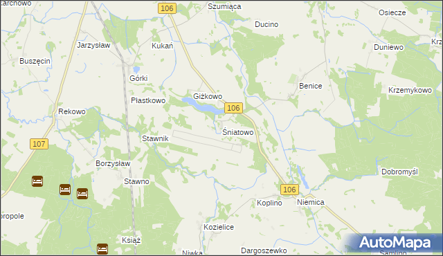 mapa Śniatowo, Śniatowo na mapie Targeo