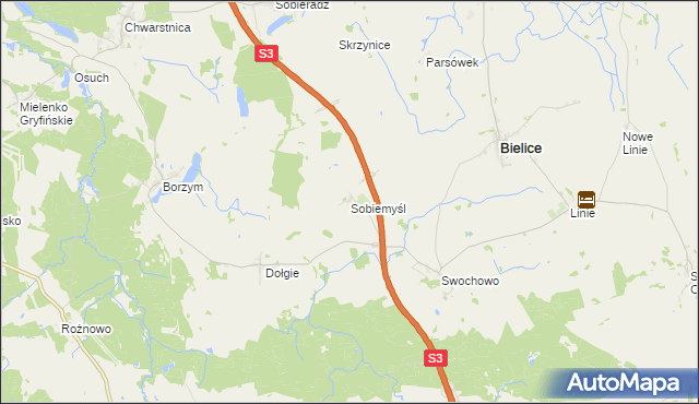 mapa Sobiemyśl, Sobiemyśl na mapie Targeo