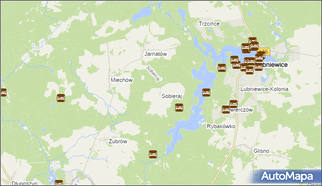 mapa Sobieraj, Sobieraj na mapie Targeo