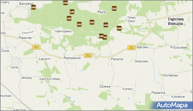 mapa Sobiesiernie gmina Dąbrowa Biskupia, Sobiesiernie gmina Dąbrowa Biskupia na mapie Targeo