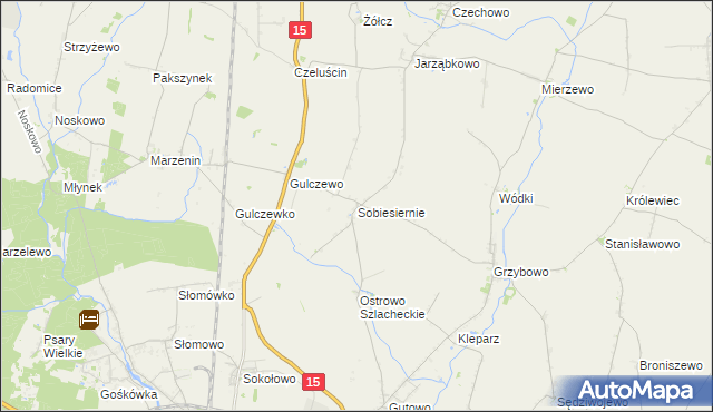 mapa Sobiesiernie gmina Września, Sobiesiernie gmina Września na mapie Targeo