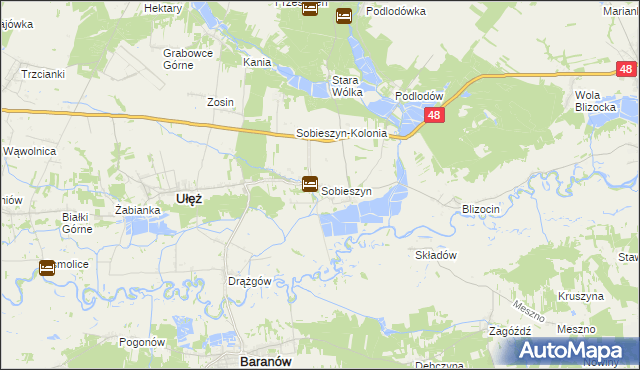 mapa Sobieszyn, Sobieszyn na mapie Targeo