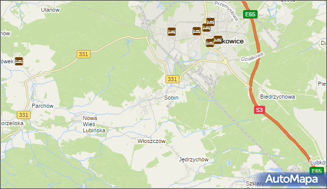 mapa Sobin, Sobin na mapie Targeo
