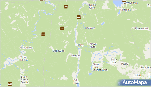 mapa Sobiny, Sobiny na mapie Targeo