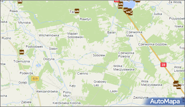 mapa Sobolew gmina Firlej, Sobolew gmina Firlej na mapie Targeo