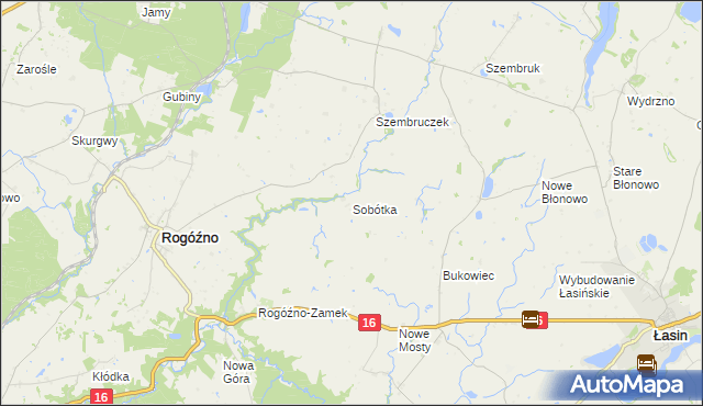 mapa Sobótka gmina Rogóźno, Sobótka gmina Rogóźno na mapie Targeo