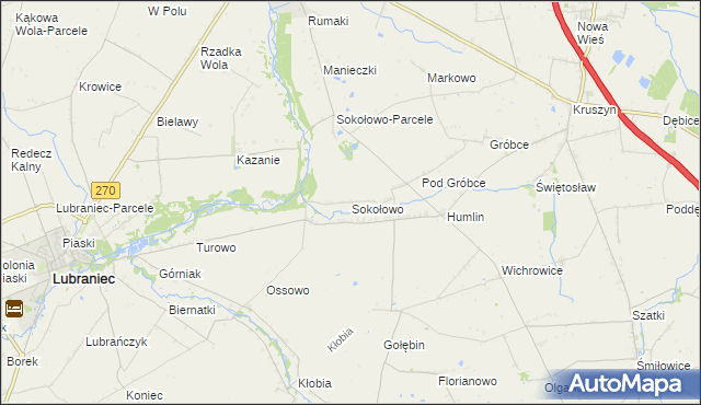 mapa Sokołowo gmina Brześć Kujawski, Sokołowo gmina Brześć Kujawski na mapie Targeo