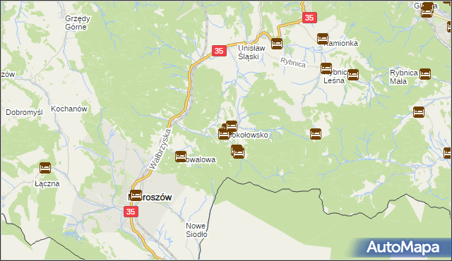 mapa Sokołowsko, Sokołowsko na mapie Targeo