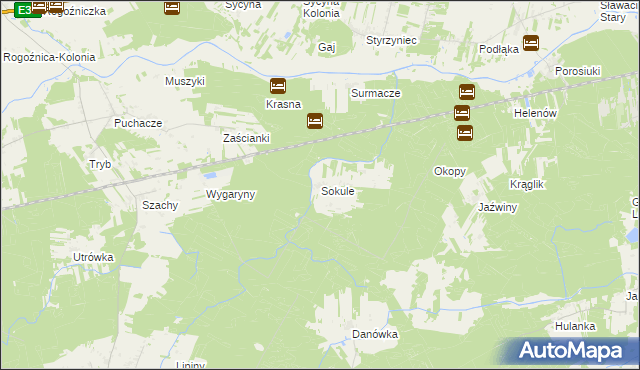 mapa Sokule gmina Drelów, Sokule gmina Drelów na mapie Targeo