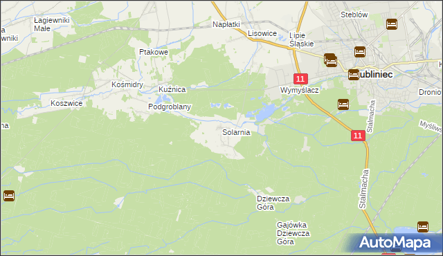 mapa Solarnia gmina Pawonków, Solarnia gmina Pawonków na mapie Targeo