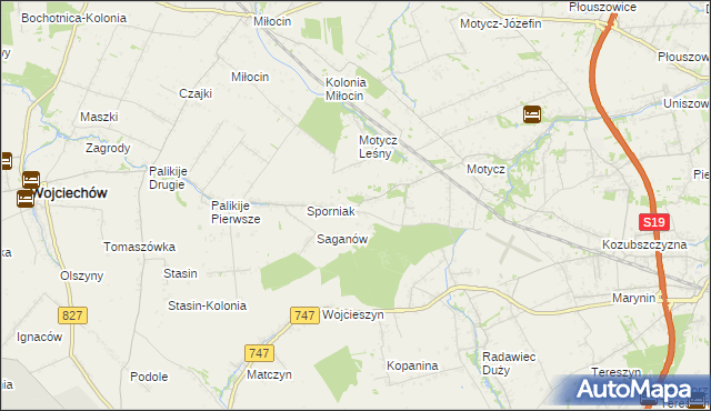 mapa Sporniak gmina Konopnica, Sporniak gmina Konopnica na mapie Targeo