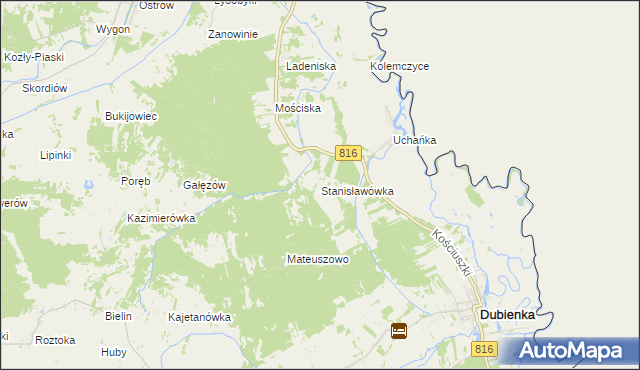 mapa Stanisławówka gmina Dubienka, Stanisławówka gmina Dubienka na mapie Targeo