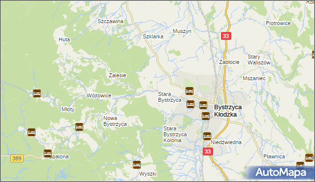 mapa Stara Bystrzyca, Stara Bystrzyca na mapie Targeo