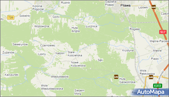 mapa Stara Huta gmina Garwolin, Stara Huta gmina Garwolin na mapie Targeo