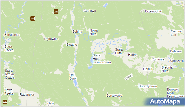 mapa Stara Huta Leśniczówka, Stara Huta Leśniczówka na mapie Targeo