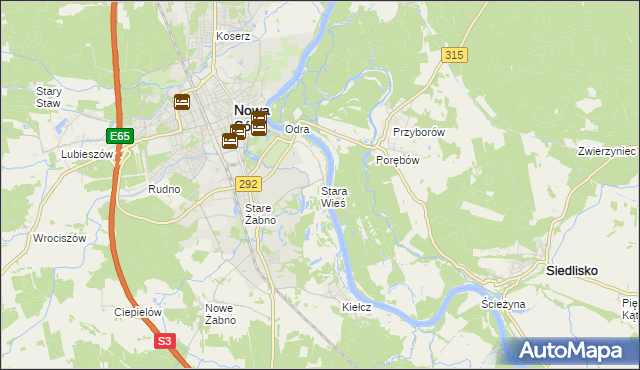 mapa Stara Wieś gmina Nowa Sól, Stara Wieś gmina Nowa Sól na mapie Targeo