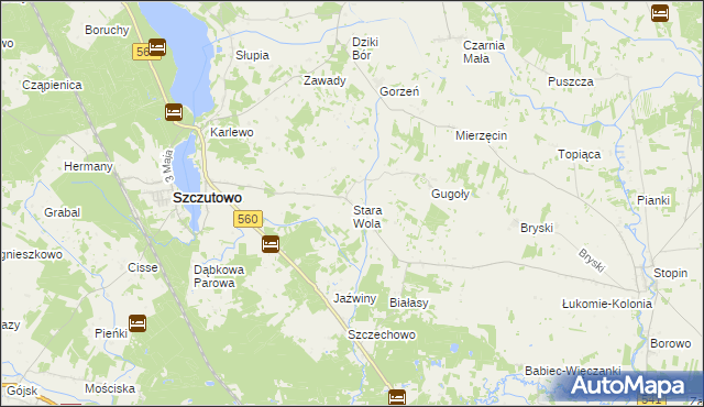 mapa Stara Wola gmina Szczutowo, Stara Wola gmina Szczutowo na mapie Targeo