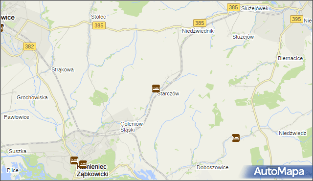 mapa Starczów, Starczów na mapie Targeo