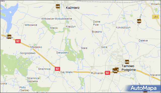 mapa Stare gmina Kaźmierz, Stare gmina Kaźmierz na mapie Targeo