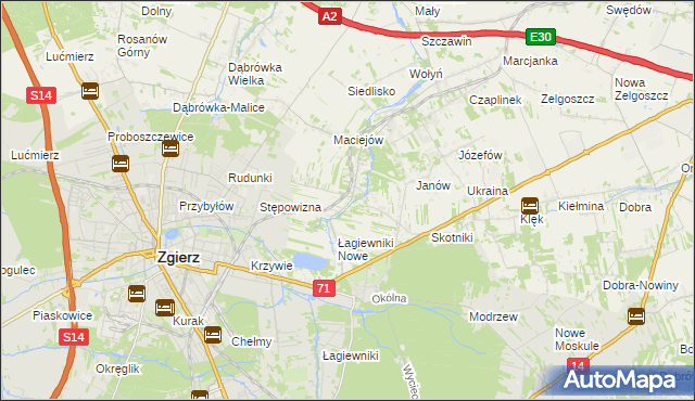 mapa Stare Łagiewniki, Stare Łagiewniki na mapie Targeo