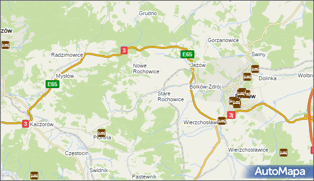 mapa Stare Rochowice, Stare Rochowice na mapie Targeo