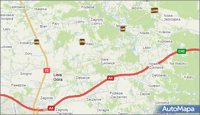 mapa Stare Żukowice, Stare Żukowice na mapie Targeo