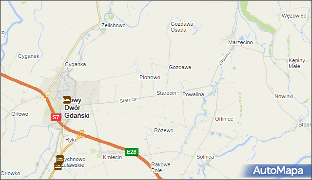 mapa Starocin, Starocin na mapie Targeo