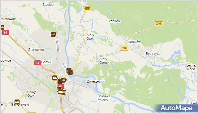 mapa Stary Górnik, Stary Górnik na mapie Targeo