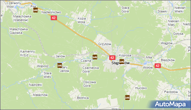 mapa Stary Grzybów, Stary Grzybów na mapie Targeo