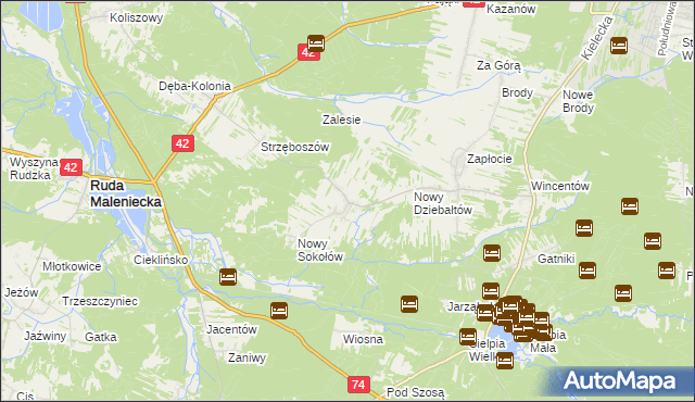 mapa Stary Sokołów, Stary Sokołów na mapie Targeo