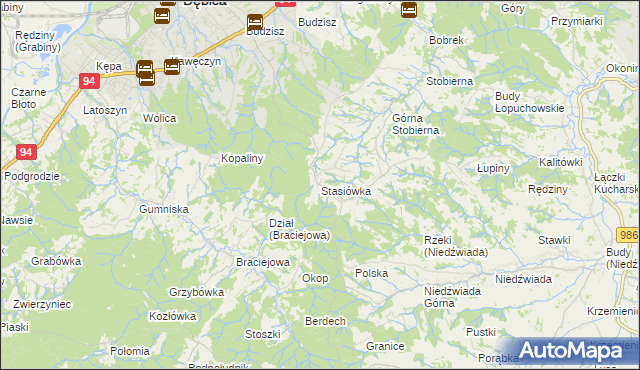 mapa Stasiówka gmina Dębica, Stasiówka gmina Dębica na mapie Targeo