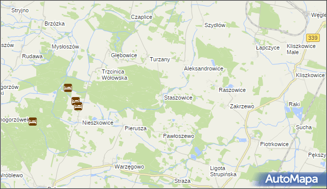 mapa Staszowice, Staszowice na mapie Targeo