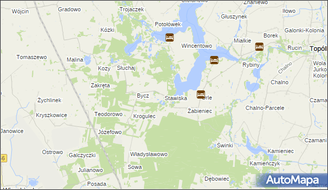 mapa Stawiska gmina Piotrków Kujawski, Stawiska gmina Piotrków Kujawski na mapie Targeo