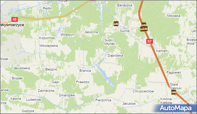 mapa Stawiszyn gmina Białobrzegi, Stawiszyn gmina Białobrzegi na mapie Targeo