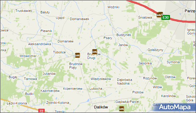 mapa Stefanów gmina Dalików, Stefanów gmina Dalików na mapie Targeo