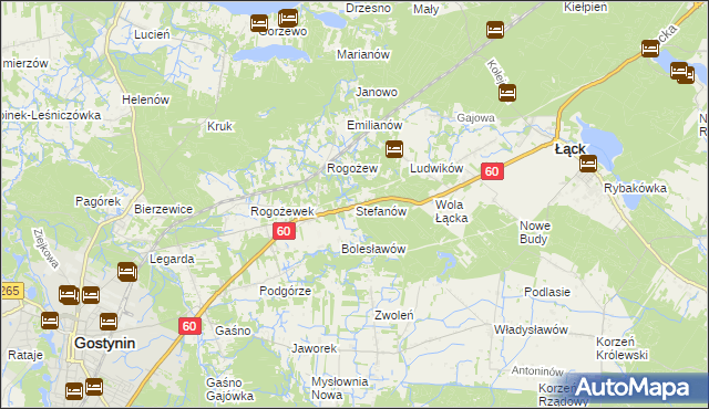 mapa Stefanów gmina Gostynin, Stefanów gmina Gostynin na mapie Targeo